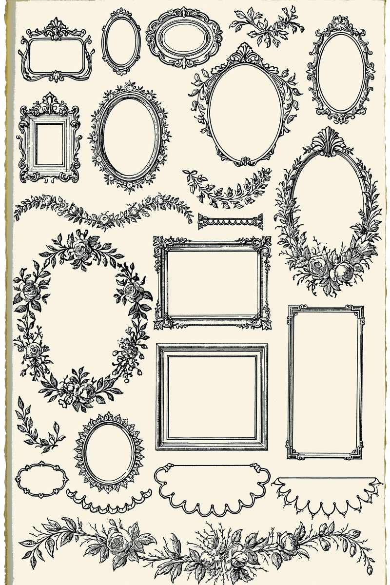 Mini And Large Frame Sampler from Classic Frames & Borders Book 1, a digital embroidery design reference for machine embroidery designs, embroidery patterns and border and edge embroidery.