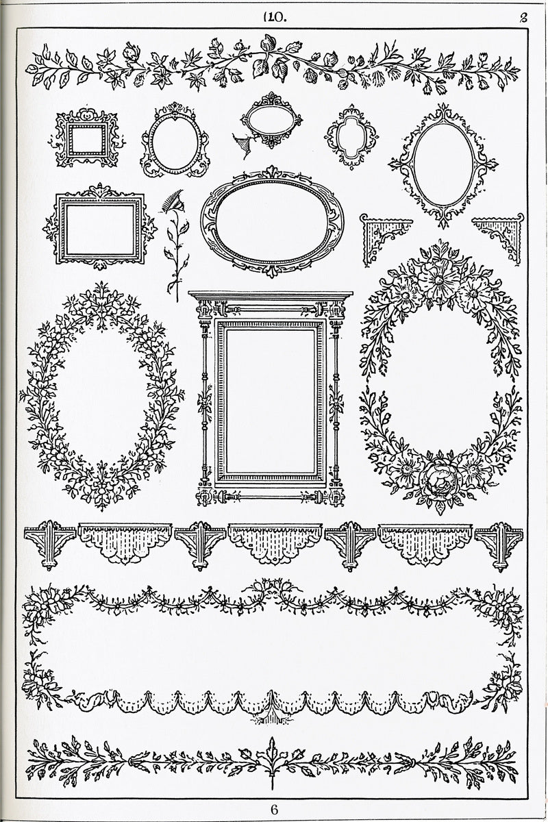 Mini And Large Frame Sampler from Classic Frames & Borders Book 2, a digital embroidery design reference for machine embroidery designs, embroidery patterns and border and edge embroidery.