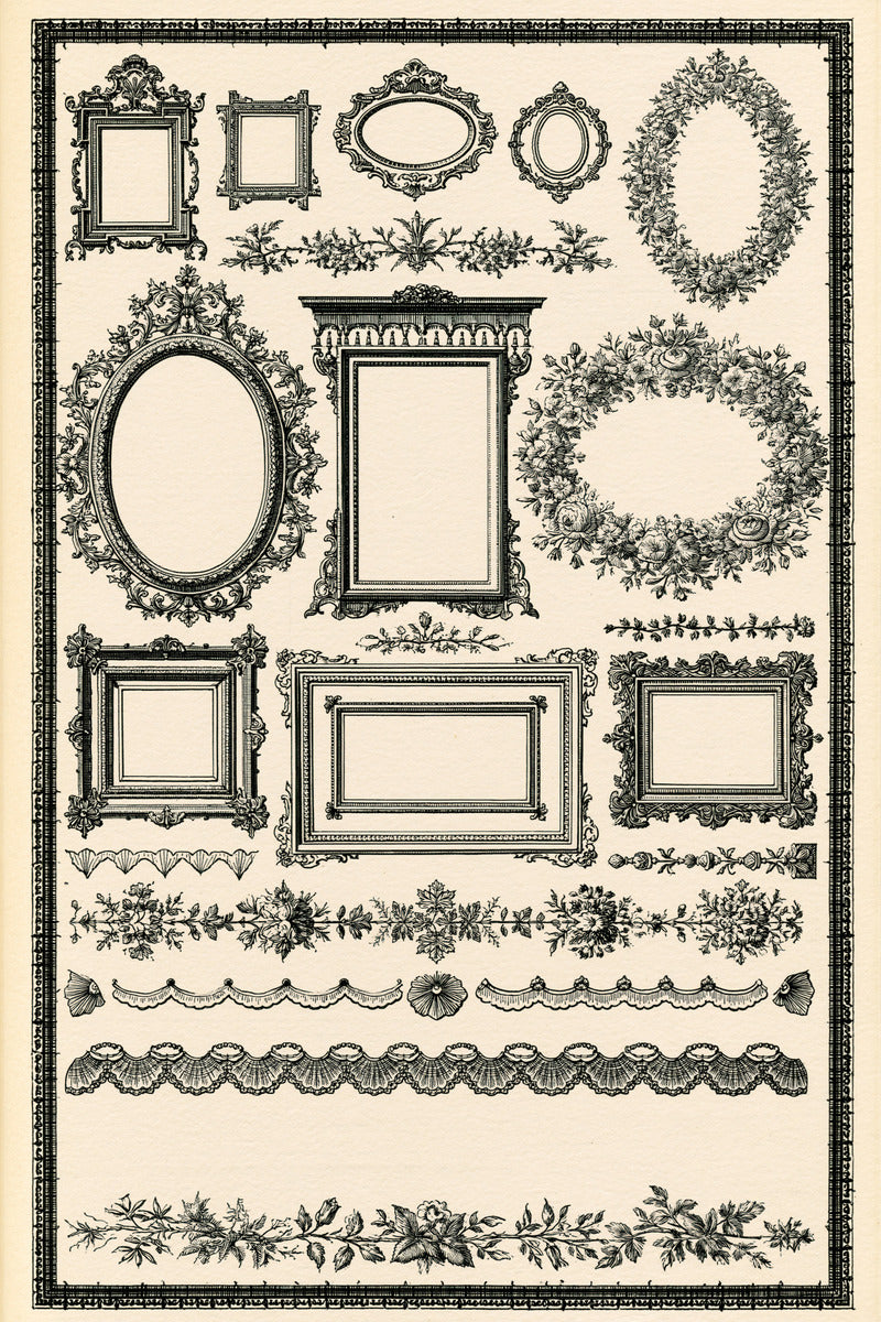 Mini And Large Frame Sampler from Classic Frames & Borders Book 7, a digital embroidery design reference for machine embroidery designs, embroidery patterns and border and edge embroidery.