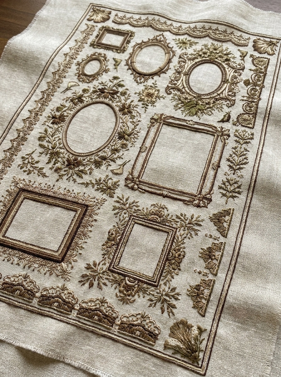 Mini And Large Frame Sampler from Classic Frames & Borders Book 8, a digital embroidery design reference for machine embroidery designs, embroidery patterns and border and edge embroidery.