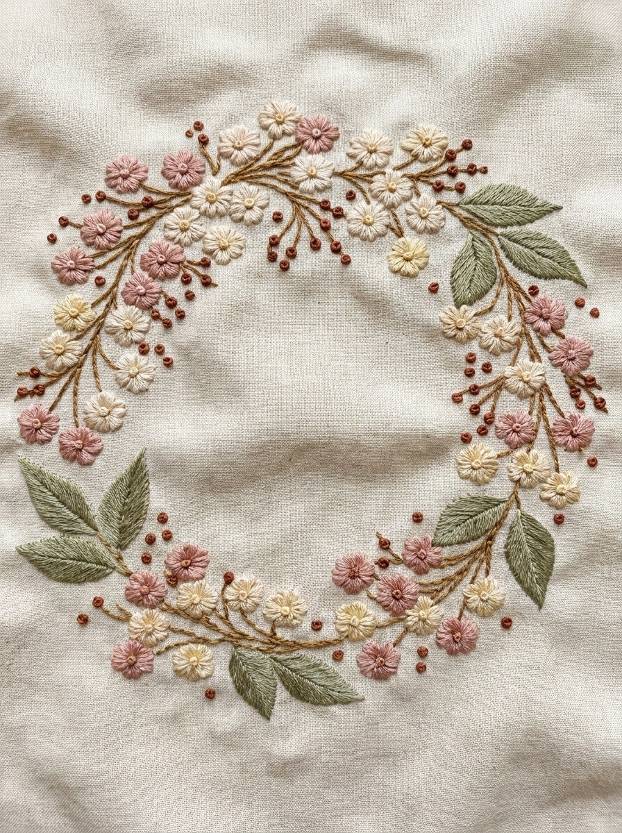 Mini Baby Flower Wreath Baby And Kids Embroidery 0 Png from Baby & Kids Embroidery Book 3, a digital embroidery design reference for machine embroidery designs, embroidery patterns and frames and monogram spaces.