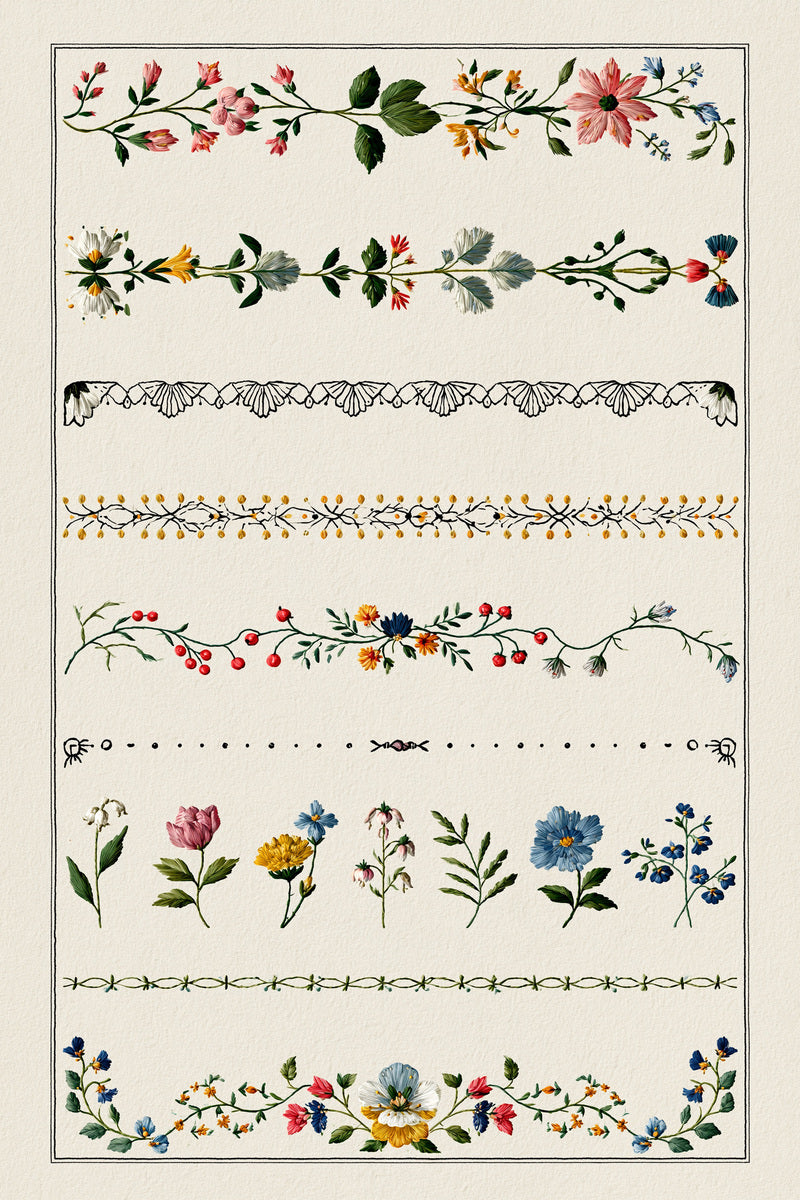 Mini Borders Corners And Connectors from Accent Designs & Mini Motif Library Book 2, a digital embroidery design reference for machine embroidery designs, embroidery patterns and border and edge embroidery.