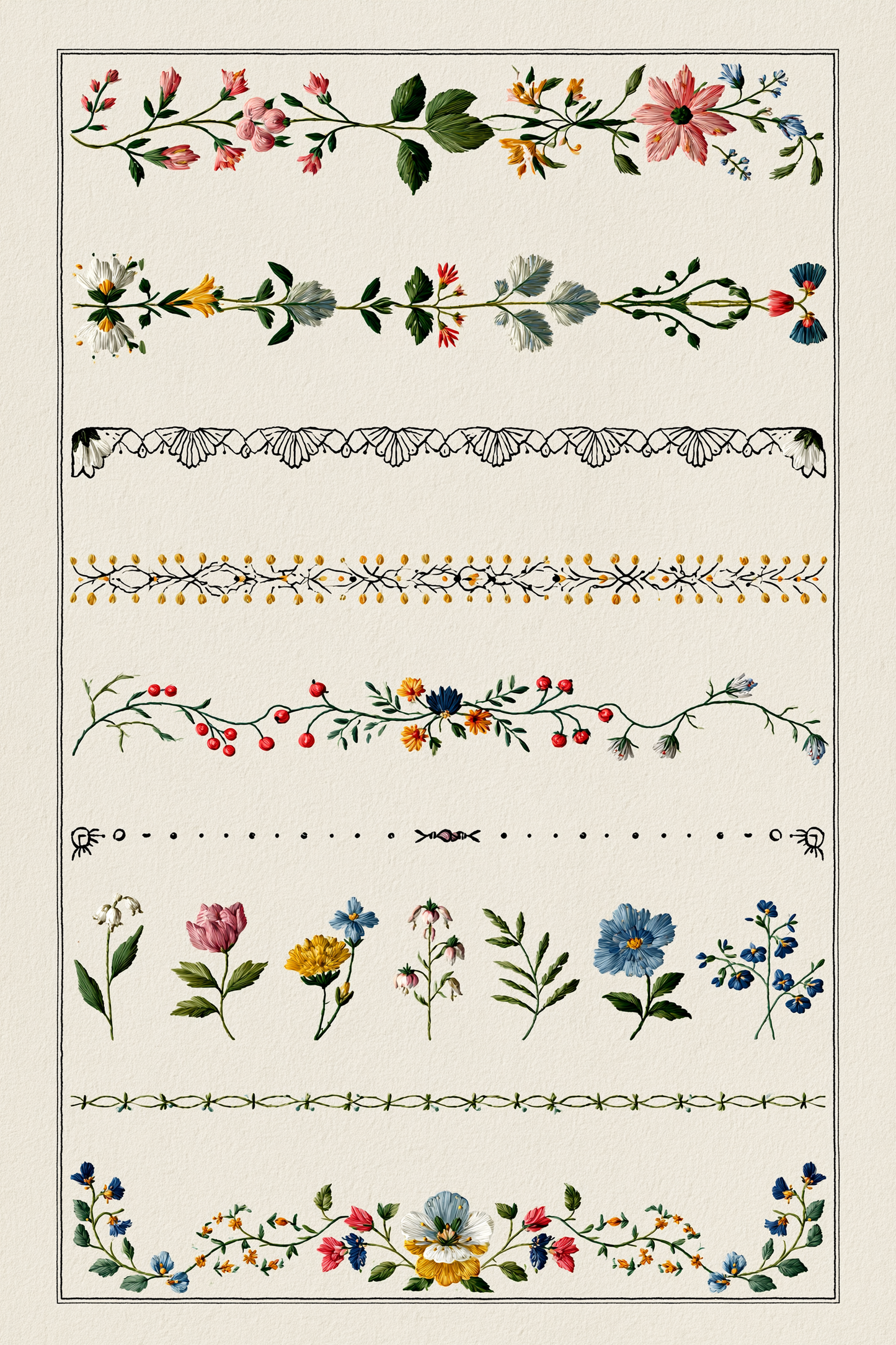 Accent Designs & Mini Motif Library - Book 2 | Digital PDF Embroidery Design Book
