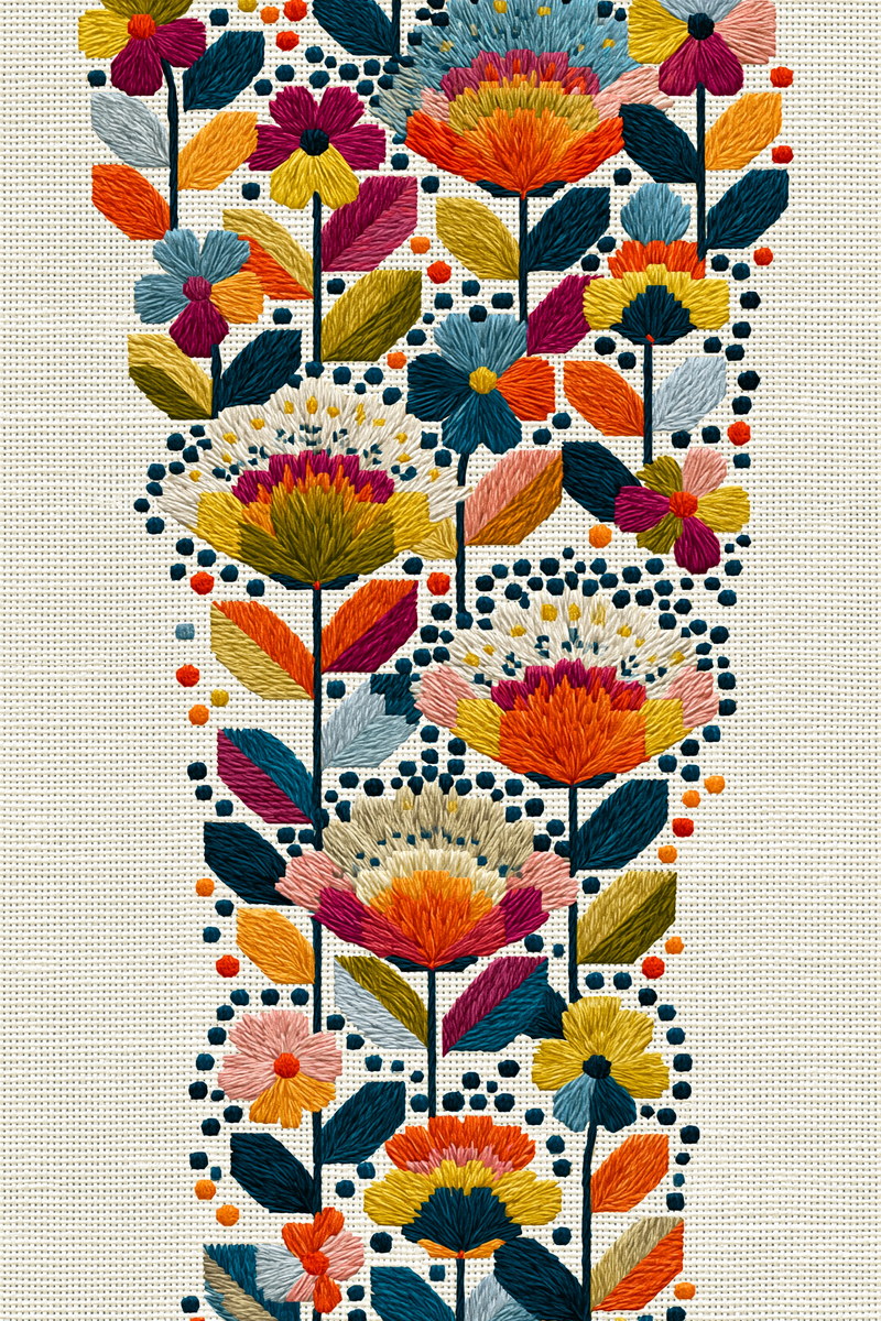 Mini Colorwork Border Unit Modern 02 from Modern Colorwork Embroidery Book 4, a digital embroidery design reference for machine embroidery designs, embroidery patterns and border and edge embroidery.