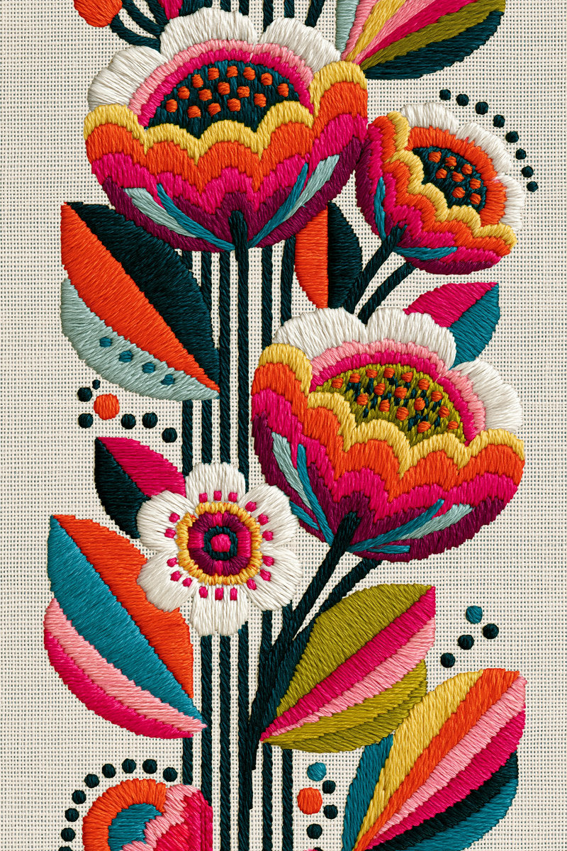 Mini Colorwork Border Unit Modern from Modern Colorwork Embroidery Book 4, a digital embroidery design reference for machine embroidery designs, embroidery patterns and border and edge embroidery.