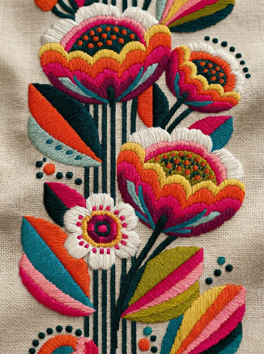 Mini Colorwork Border Unit Modern from Modern Colorwork Embroidery Book 4, a digital embroidery design reference for machine embroidery designs, embroidery patterns and border and edge embroidery.