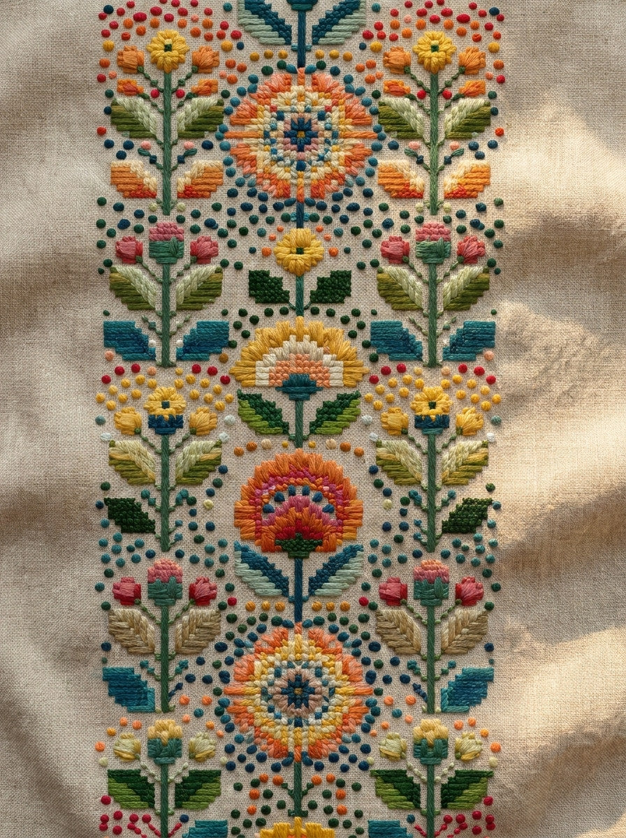 Mini Colorwork Border Unit Modern from Modern Colorwork Embroidery Book 2, a digital embroidery design reference for machine embroidery designs, embroidery patterns and border and edge embroidery.