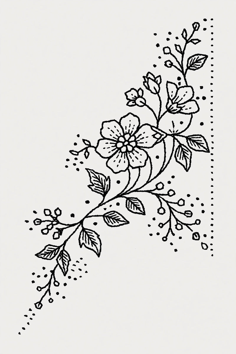 Mini Floral Corner Connector Mini from Accent Designs & Mini Motif Library Book 3, a digital embroidery design reference for machine embroidery designs, embroidery patterns and corner embroidery.