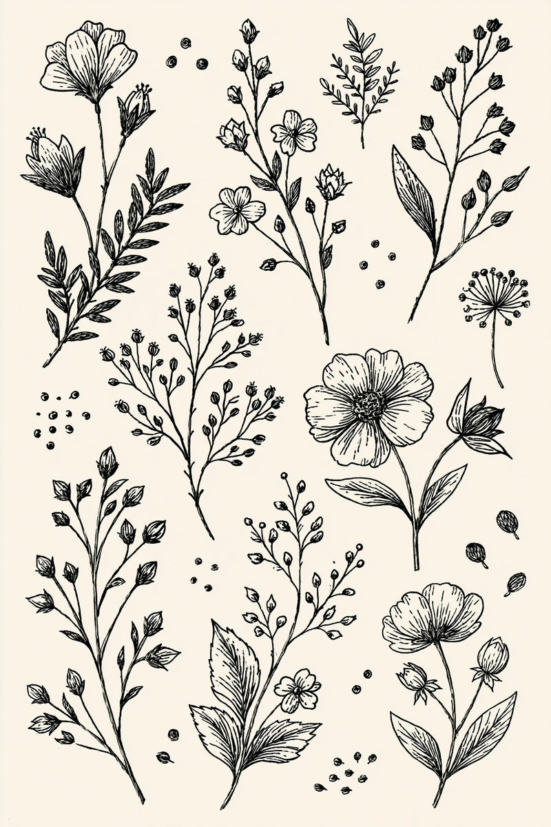 Mini Floral Filler Motif Plate from Accent Designs & Mini Motif Library Book 3, a digital embroidery design reference for machine embroidery designs, embroidery patterns and small motif and accent designs.