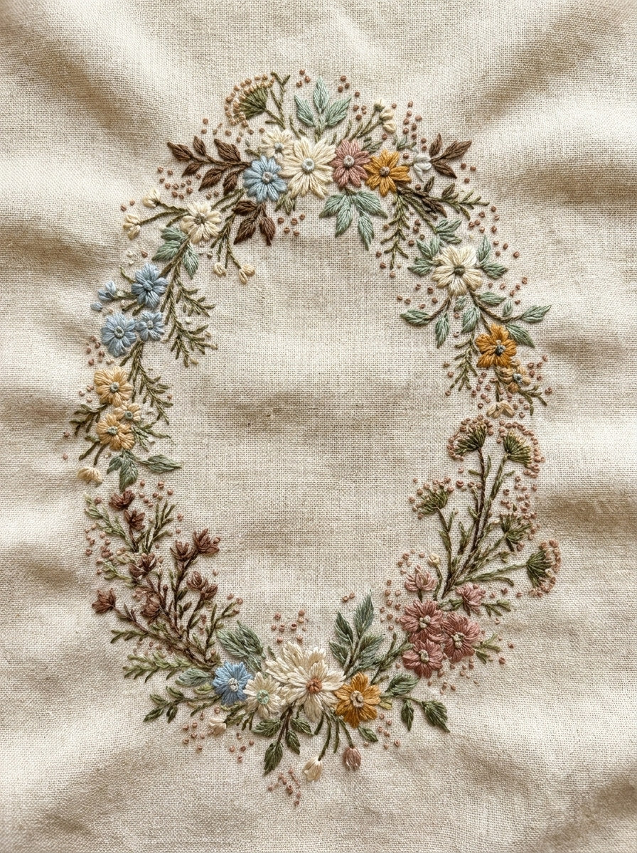 Mini Floral Frame Motif from Classic Frames & Borders Book 2, a digital embroidery design reference for machine embroidery designs, embroidery patterns and border and edge embroidery.