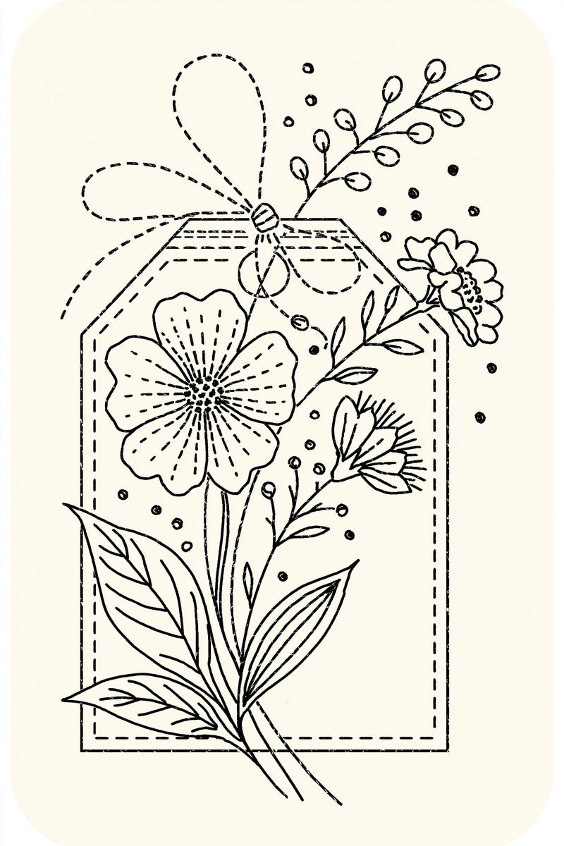 Mini Gift Tag Motif Mini from Accent Designs & Mini Motif Library Book 3, a digital embroidery design reference for machine embroidery designs, embroidery patterns and small motif and accent designs.