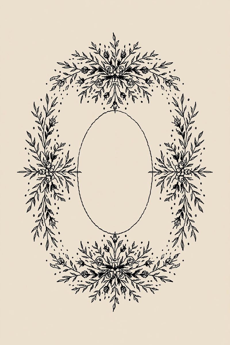 Mini Oval Initial Frame Mini from Accent Designs & Mini Motif Library Book 2, a digital embroidery design reference for machine embroidery designs, embroidery patterns and frames and monogram spaces.