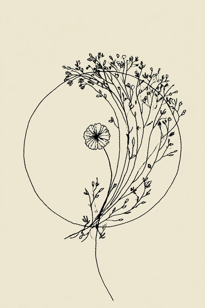 Minimal Floral Medallion from Botanical Embroidery Designs Book 4, a digital embroidery design reference for machine embroidery designs, embroidery patterns and small motif and accent designs.