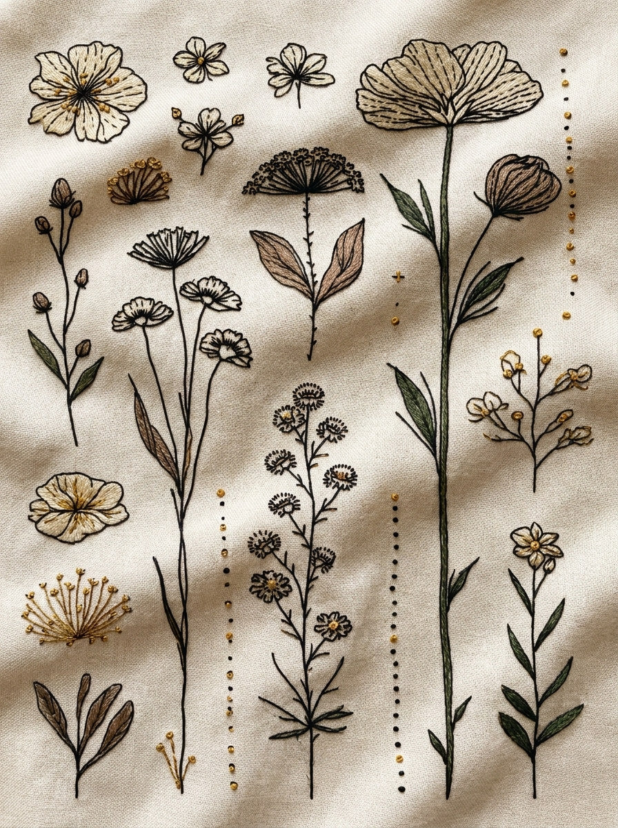 Minimal Garment Line Art Library from Line Art Embroidery Book 2, a digital embroidery design reference for machine embroidery designs, embroidery patterns and garment placement ideas.