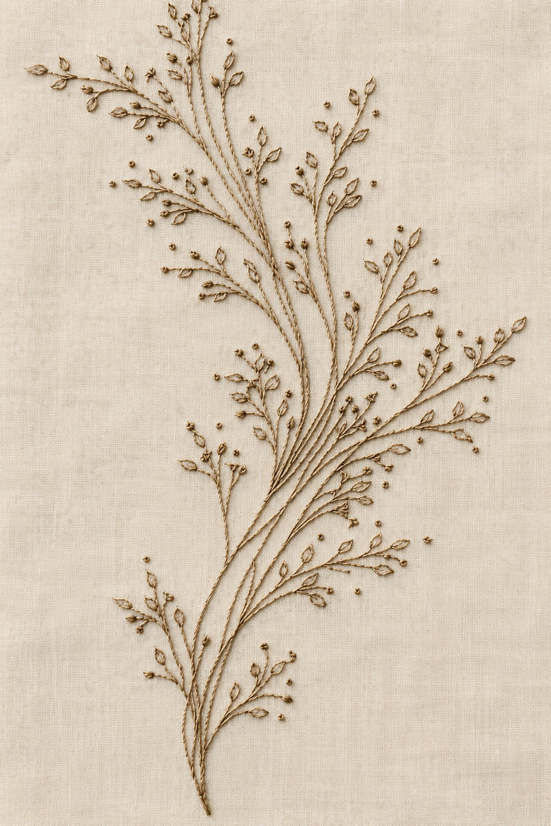 Minimal Sleeve Hem Motif 02 from Neckline & Collar Embroidery Designs Book 3, a digital embroidery design reference for machine embroidery designs, embroidery patterns and garment placement ideas.