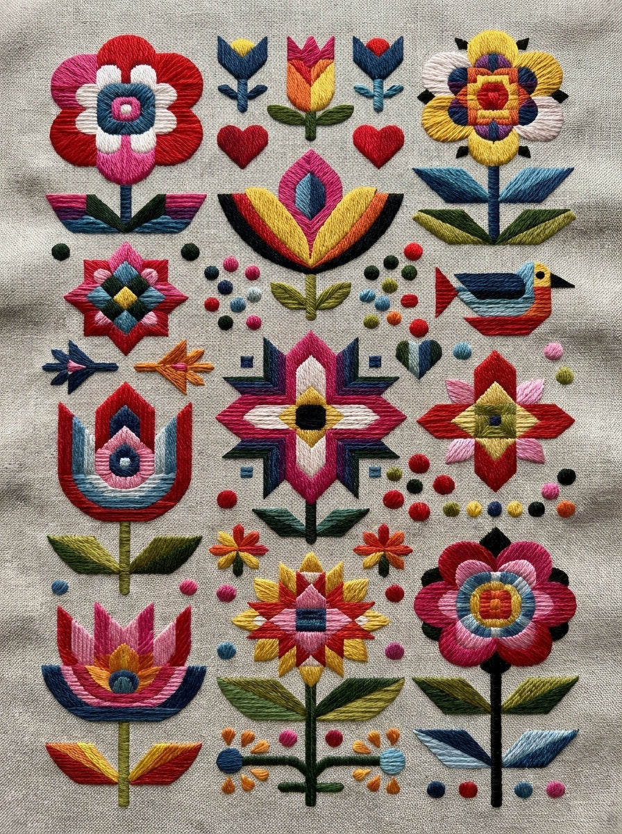 Modern Colorwork Mini Filler Plate from Modern Colorwork Embroidery Book 1, a digital embroidery design reference for machine embroidery designs, embroidery patterns and small motif and accent designs.