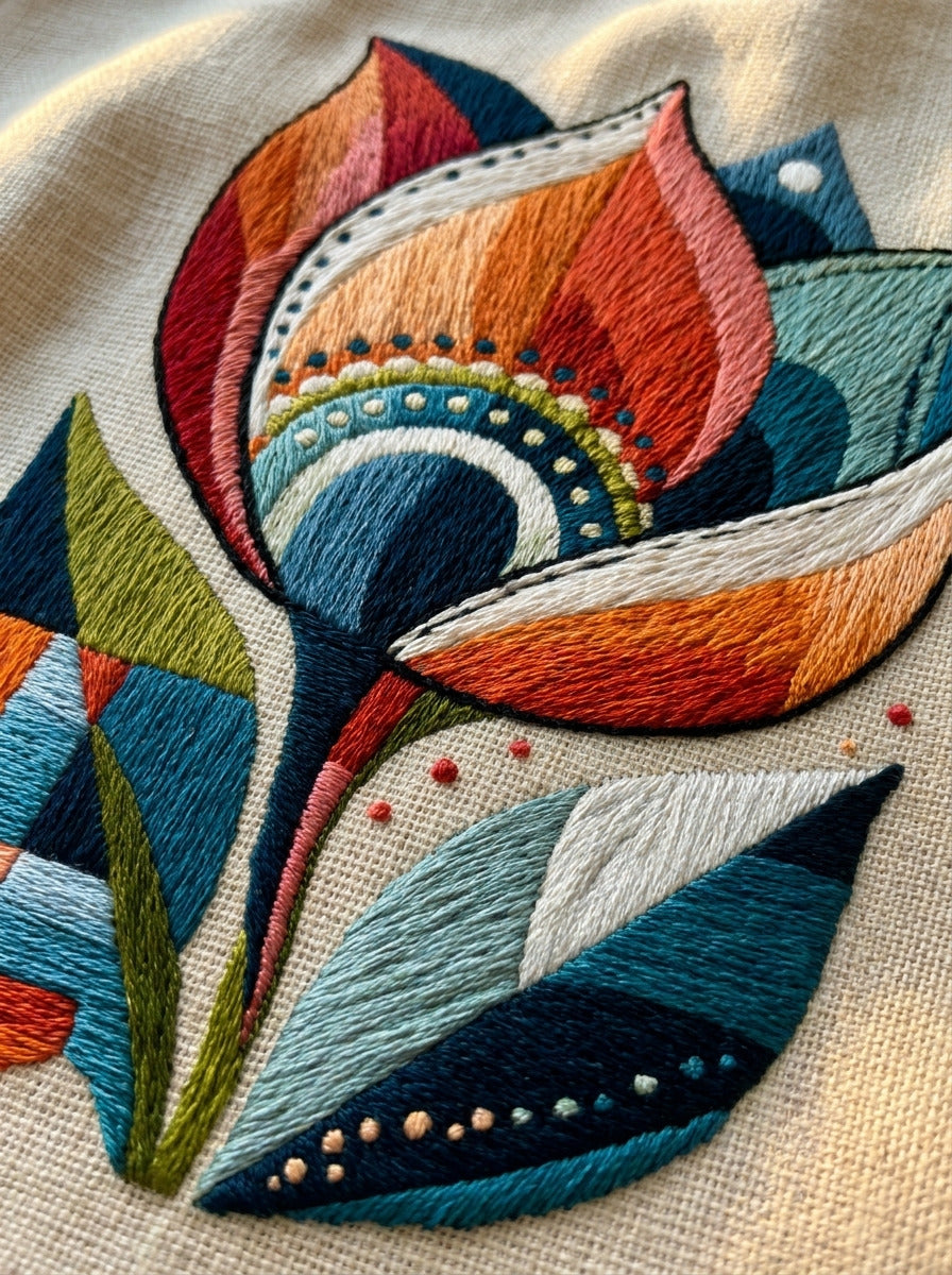 Modern Colorwork Pillow Front Png from Modern Colorwork Embroidery Book 1, a digital embroidery design reference for machine embroidery designs, embroidery patterns and linen and home textile projects.