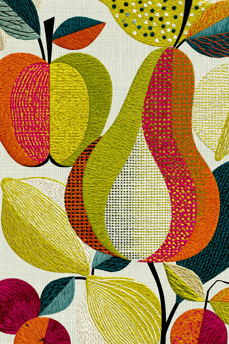 Modern Fruit Colorwork Motif Modern from Modern Colorwork Embroidery Book 4, a digital embroidery design reference for machine embroidery designs, embroidery patterns and embroidery design reference.