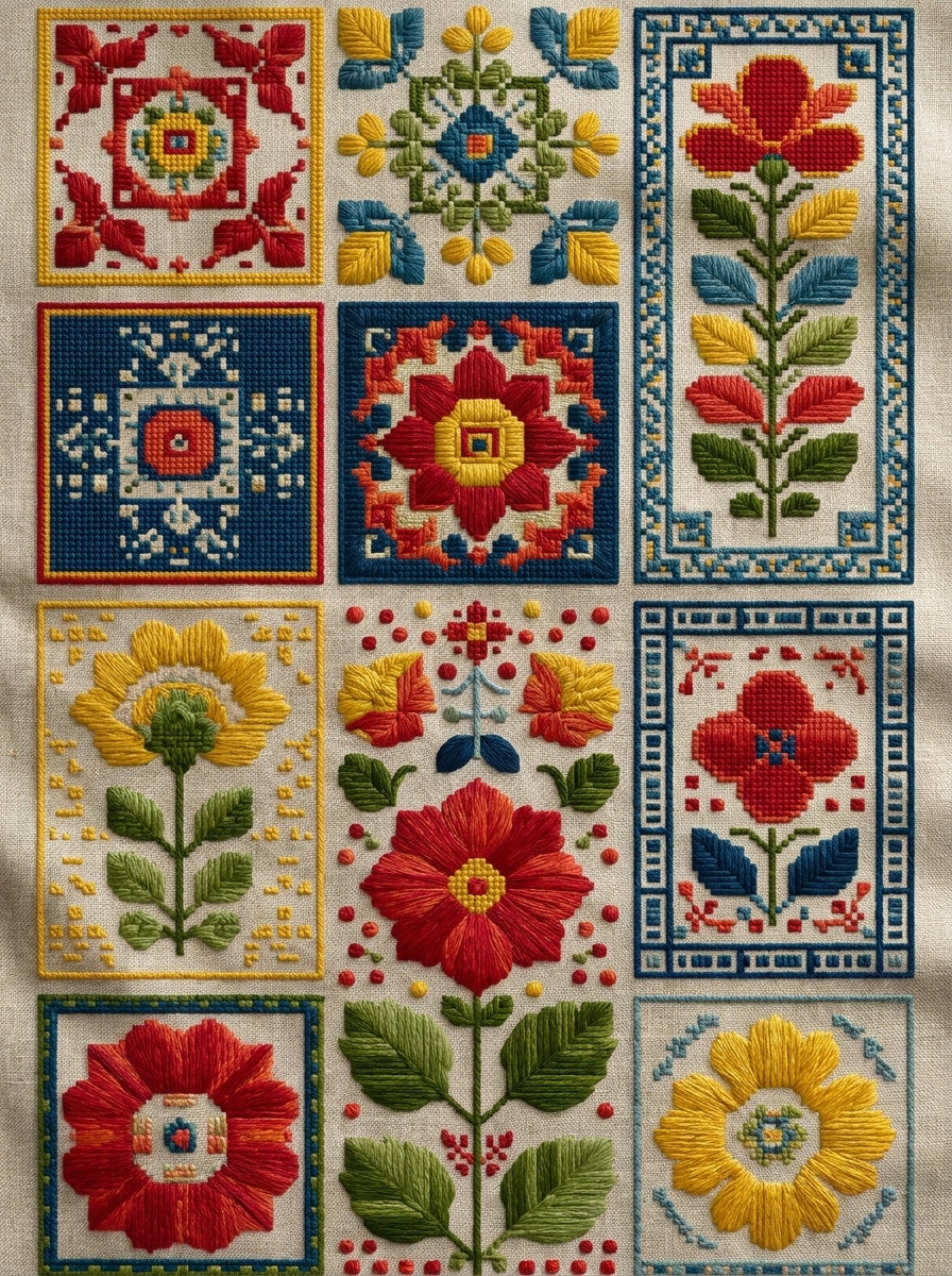 Modern Pillow Home Decor And from Modern Colorwork Embroidery Book 1, a digital embroidery design reference for machine embroidery designs, embroidery patterns and linen and home textile projects.