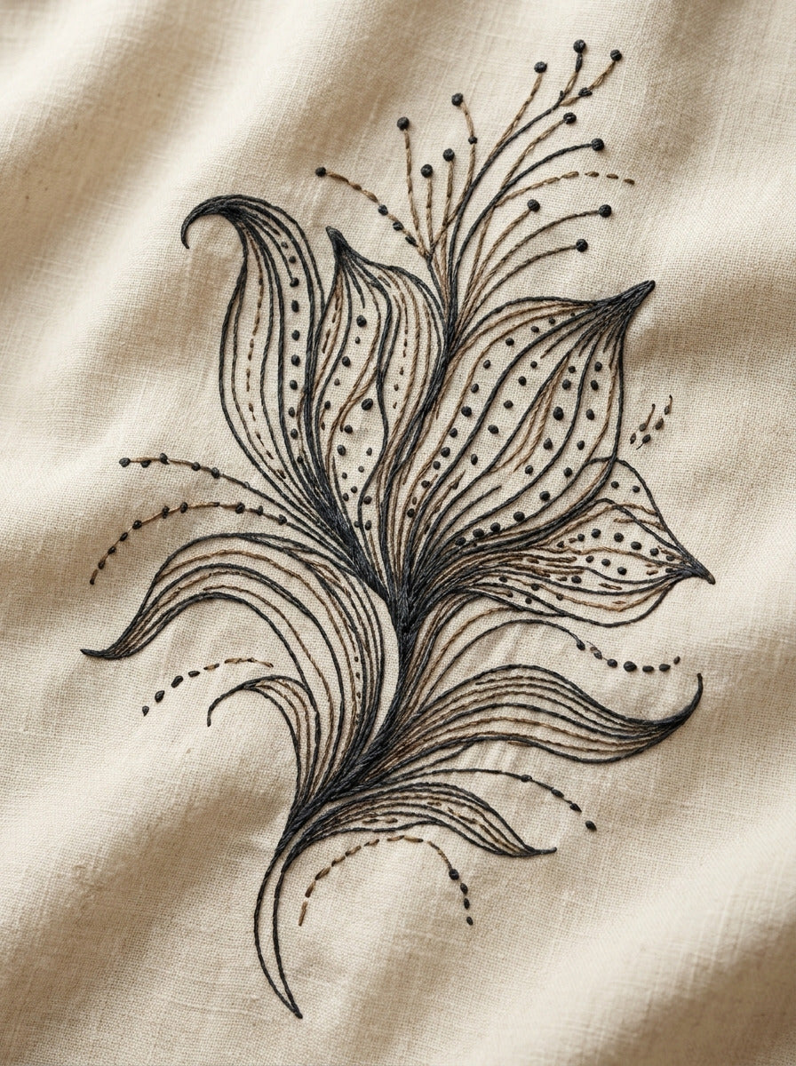 Modern Pillow Line Art Accent from Line Art Embroidery Book 1, a digital embroidery design reference for machine embroidery designs, embroidery patterns and linen and home textile projects.
