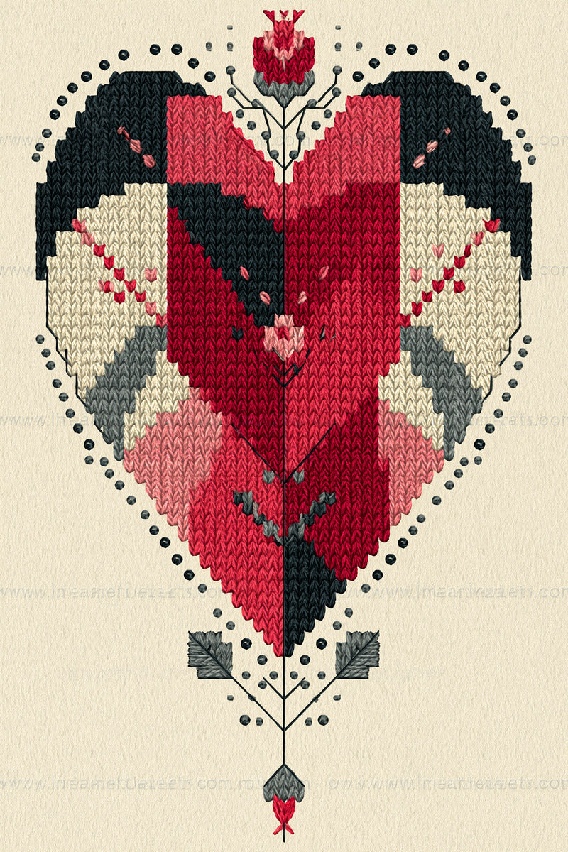 Modern Valentine Colorwork Heart Modern from Modern Colorwork Embroidery Book 2, a digital embroidery design reference for machine embroidery designs, embroidery patterns and seasonal embroidery motifs.