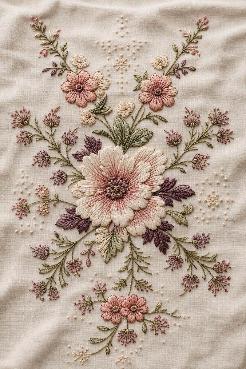 Modular Centerpiece Floral Motif 2 from Modular & Combine Friendly Embroidery Systems Book 3, a digital embroidery design reference for machine embroidery designs, embroidery patterns and botanical and floral embroidery.