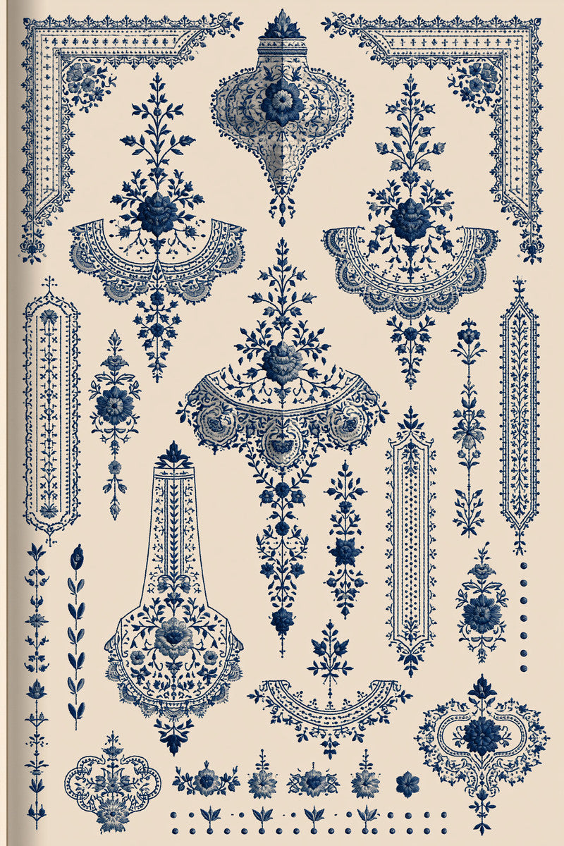 Modular Embroidery Pattern Book Plate 02 from Modular & Combine Friendly Embroidery Systems Book 3, a digital embroidery design reference for machine embroidery designs, embroidery patterns and embroidery design reference.