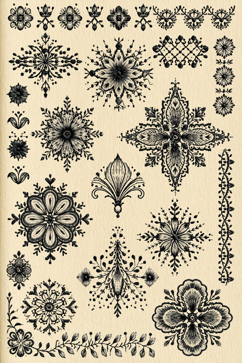 Modular Embroidery Pattern Book Plate from Modular & Combine Friendly Embroidery Systems - Book 2, a machine embroidery design reference.