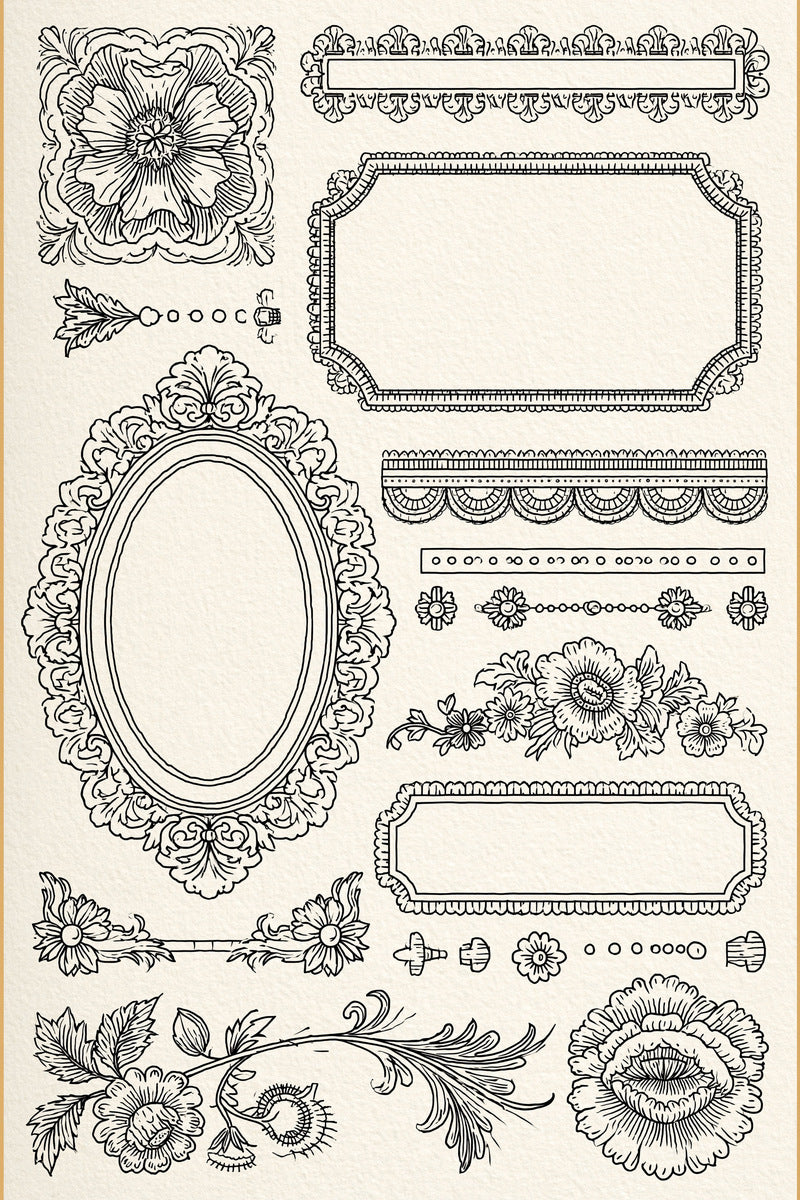 Modular Frame Builder Set Classic from Classic Frames & Borders Book 10, a digital embroidery design reference for machine embroidery designs, embroidery patterns and border and edge embroidery.