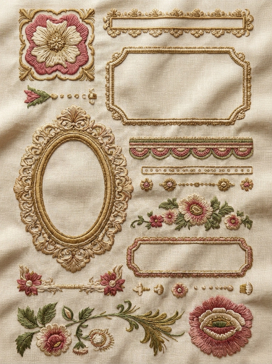 Modular Frame Builder Set Classic from Classic Frames & Borders Book 10, a digital embroidery design reference for machine embroidery designs, embroidery patterns and border and edge embroidery.