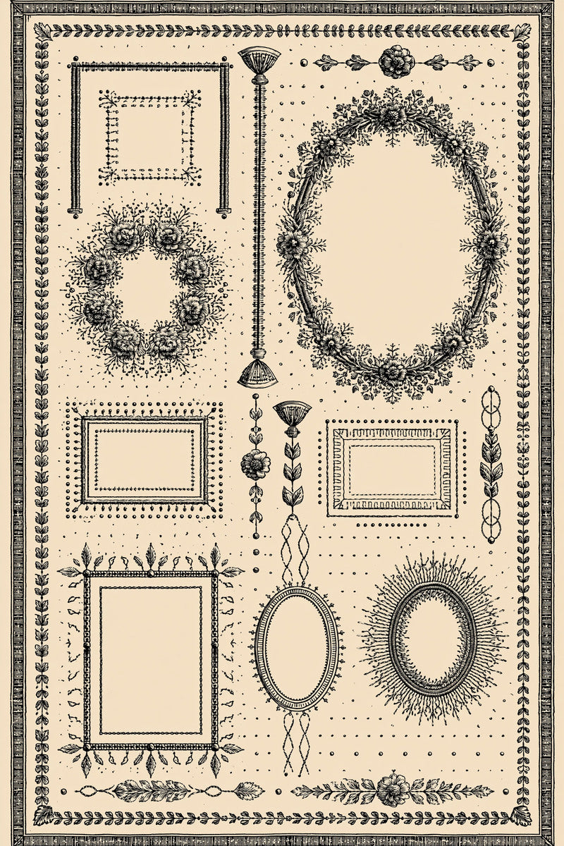 Modular Frame Library Plate Modular from Modular & Combine Friendly Embroidery Systems Book 3, a digital embroidery design reference for machine embroidery designs, embroidery patterns and frames and monogram spaces.