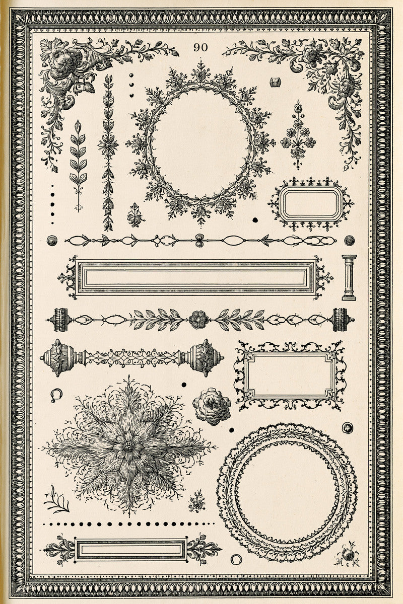Modular Frame Library Plate Modular from Modular & Combine Friendly Embroidery Systems Book 4, a digital embroidery design reference for machine embroidery designs, embroidery patterns and frames and monogram spaces.