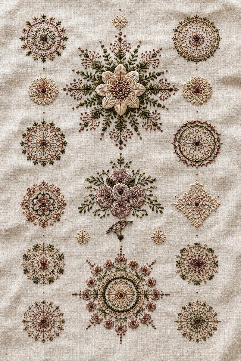 Modular Main Motif Library Plate 1 from Modular & Combine Friendly Embroidery Systems Book 4, a digital embroidery design reference for machine embroidery designs, embroidery patterns and embroidery design reference.