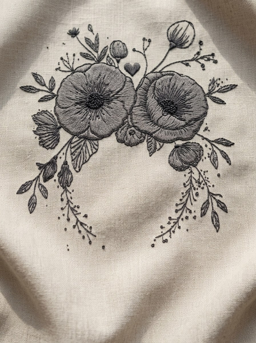 Digital PDF embroidery design bundle cover preview for Monochrome Stitch Language Bundle 3, featuring curated embroidery patterns, motif library references and textile design… - preview 20