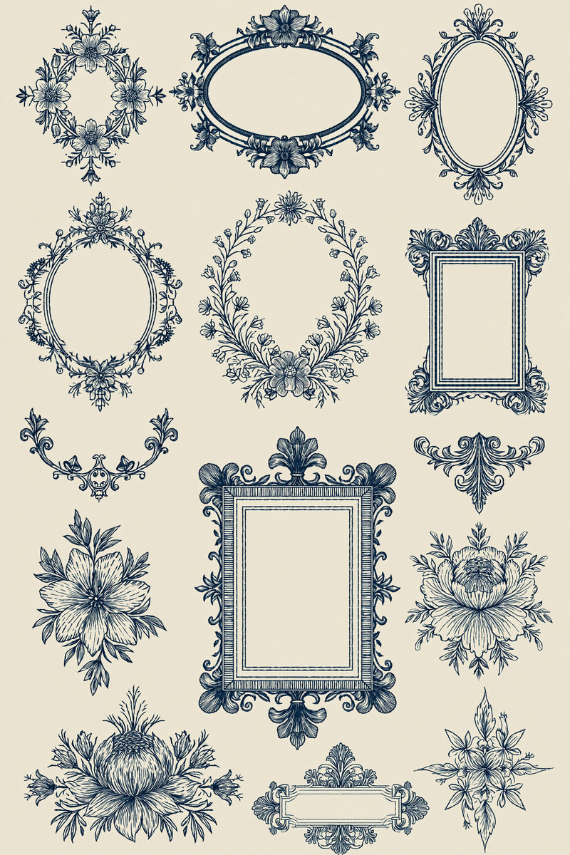 Monogram Label And Frame Accent from Accent Designs & Mini Motif Library Book 4, a digital embroidery design reference for machine embroidery designs, embroidery patterns and frames and monogram spaces.