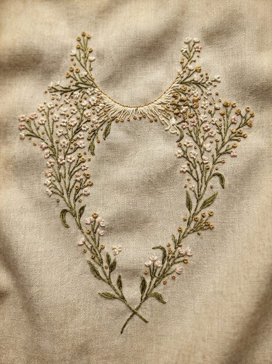 Monogram Neckline Frame Neckline And from Necklines & Collars Embroidery Book 3, a digital embroidery design reference for machine embroidery designs, embroidery patterns and frames and monogram spaces.