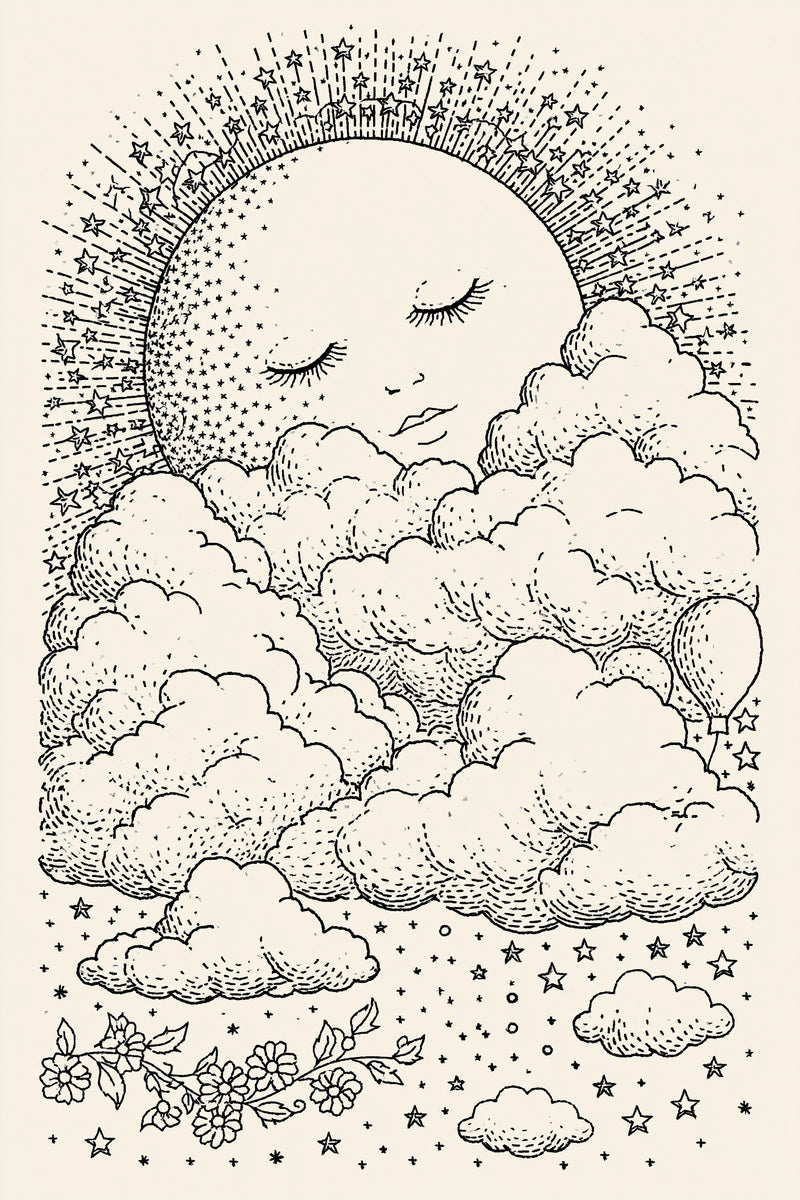 Moon Star And Dream Library from Baby & Kids Embroidery Book 3, a digital embroidery design reference for machine embroidery designs, embroidery patterns and baby and keepsake embroidery.