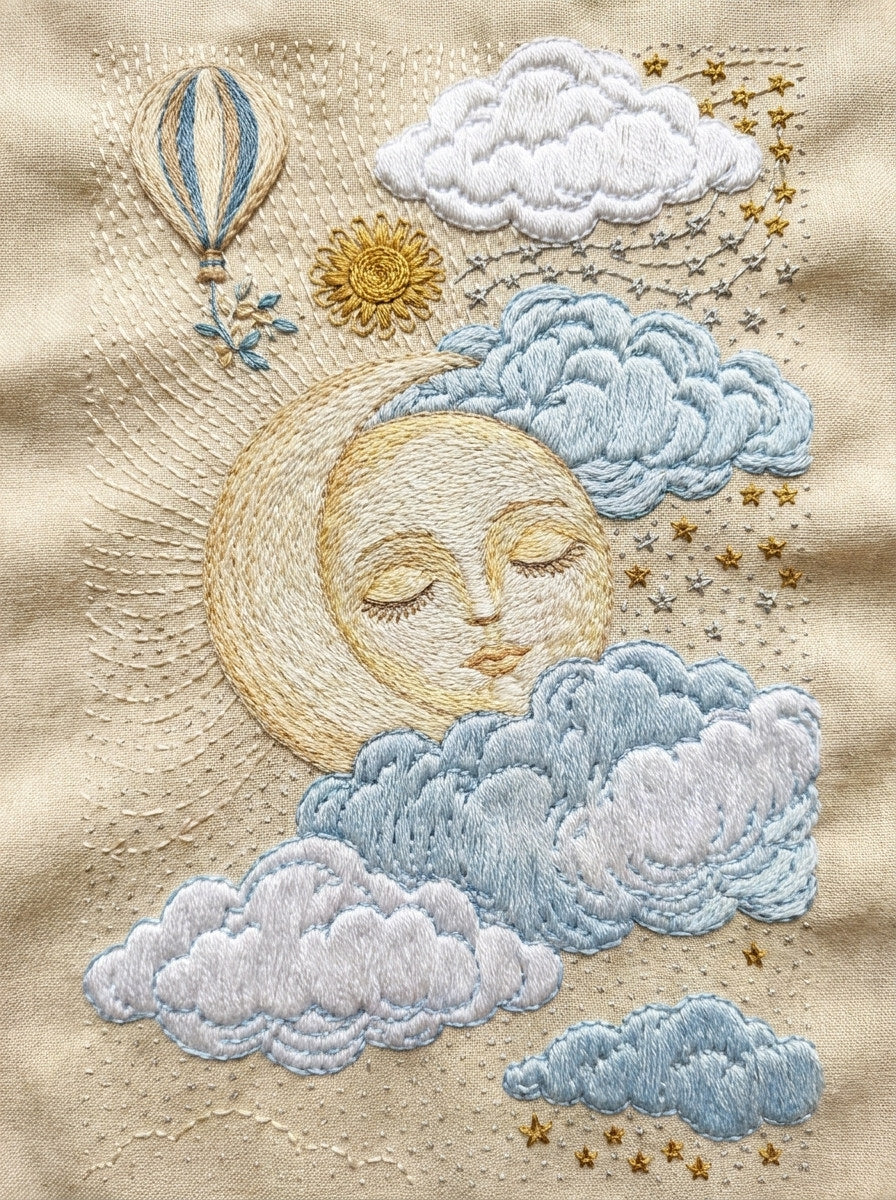 Moon Star And Dream Library Plate Baby And 3 Png from Baby & Kids Embroidery Book 2, a digital embroidery design reference for machine embroidery designs, embroidery patterns and baby and keepsake embroidery.