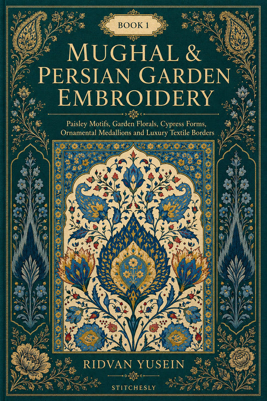 Mughal And Persian Garden Embroidery 1 Book 03 from Mughal & Persian Garden Embroidery Book 1, a digital embroidery design reference for machine embroidery designs, embroidery patterns and botanical and floral embroidery.