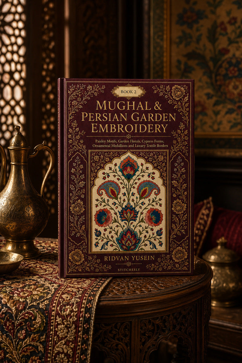 Mughal And Persian Garden Embroidery 2 Book 03 from Mughal & Persian Garden Embroidery Book 2, a digital embroidery design reference for machine embroidery designs, embroidery patterns and botanical and floral embroidery.