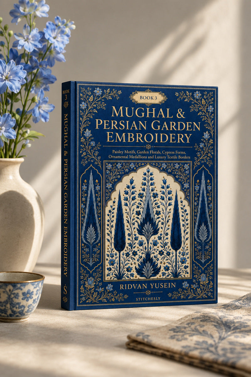 Mughal And Persian Garden Embroidery 3 Book 02 from Mughal & Persian Garden Embroidery Book 3, a digital embroidery design reference for machine embroidery designs, embroidery patterns and botanical and floral embroidery.