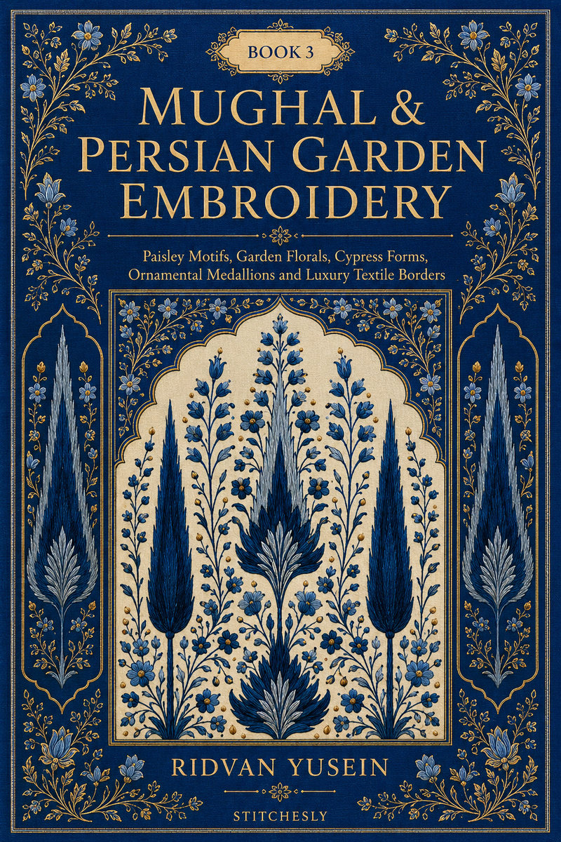 Mughal And Persian Garden Embroidery 3 Book 03 from Mughal & Persian Garden Embroidery Book 3, a digital embroidery design reference for machine embroidery designs, embroidery patterns and botanical and floral embroidery.