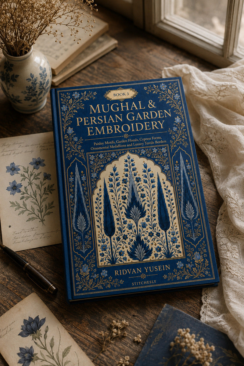 Mughal And Persian Garden Embroidery 3 Book from Mughal & Persian Garden Embroidery Book 3, a digital embroidery design reference for machine embroidery designs, embroidery patterns and botanical and floral embroidery.