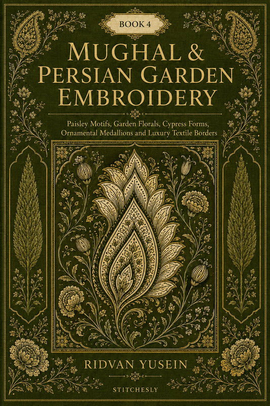 Mughal And Persian Garden Embroidery 4 Book 02 from Mughal & Persian Garden Embroidery Book 4, a digital embroidery design reference for machine embroidery designs, embroidery patterns and botanical and floral embroidery.