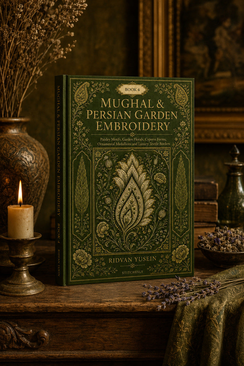 Mughal And Persian Garden Embroidery 4 Book from Mughal & Persian Garden Embroidery Book 4, a digital embroidery design reference for machine embroidery designs, embroidery patterns and botanical and floral embroidery.