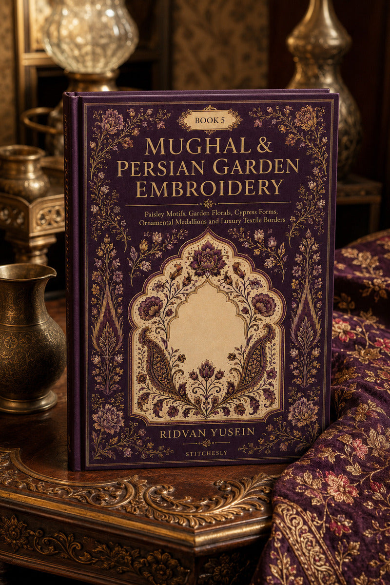 Mughal And Persian Garden Embroidery 5 Book 02 from Mughal & Persian Garden Embroidery Book 5, a digital embroidery design reference for machine embroidery designs, embroidery patterns and botanical and floral embroidery.