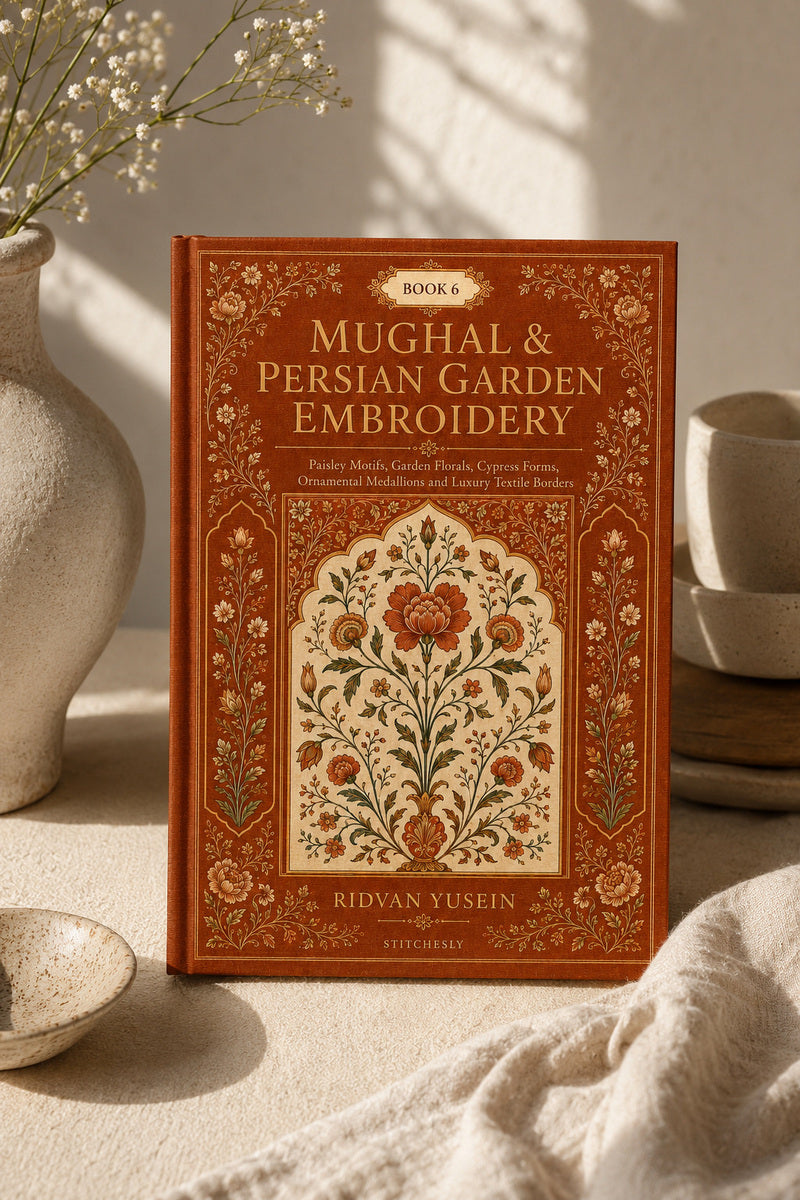Mughal And Persian Garden Embroidery 6 Book 02 from Mughal & Persian Garden Embroidery Book 6, a digital embroidery design reference for machine embroidery designs, embroidery patterns and botanical and floral embroidery.