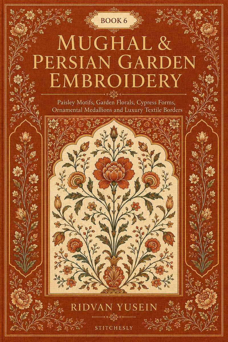 Mughal And Persian Garden Embroidery 6 Book 03 from Mughal & Persian Garden Embroidery Book 6, a digital embroidery design reference for machine embroidery designs, embroidery patterns and botanical and floral embroidery.