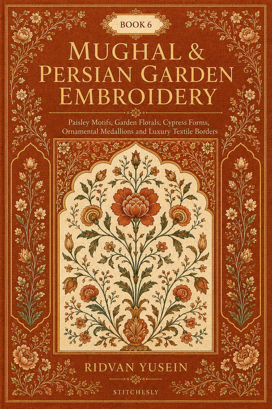 Mughal And Persian Garden Embroidery 6 Book 03 from Mughal & Persian Garden Embroidery Book 6, a digital embroidery design reference for machine embroidery designs, embroidery patterns and botanical and floral embroidery.