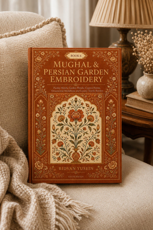 Mughal And Persian Garden Embroidery 6 Book from Mughal & Persian Garden Embroidery Book 6, a digital embroidery design reference for machine embroidery designs, embroidery patterns and botanical and floral embroidery.